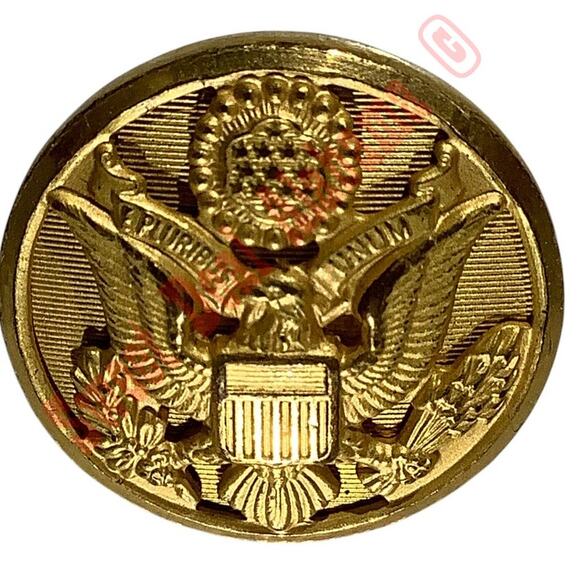 3-PK (Mid Century), Waterbury Company Brass Buttons w/ Eagle Seal, 7/8"D - Picture 2 of 4